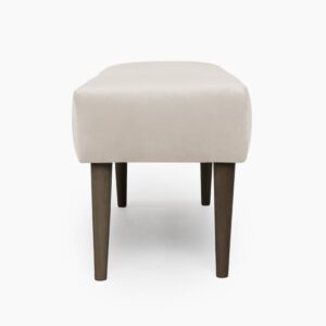 Banqueta Ribs en color Beige con patas en acabado Wengué, vista 3