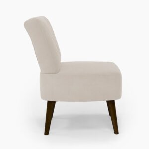 Butaca Etnic en color Beige con patas en acabado Wengué, vista 2