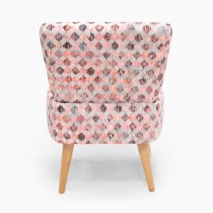 Butaca Etnic en color Rombos Rosa con patas en acabado Natural, vista 3