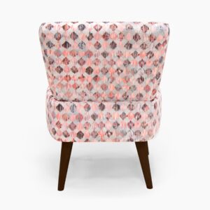 Butaca Etnic en color Rombos Rosa con patas en acabado Wengué, vista 3