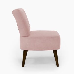 Butaca Etnic en color Rosa Palo con patas en acabado Wengué, vista 2