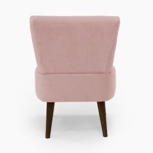 Butaca Etnic en color Rosa Palo con patas en acabado Wengué, vista 3