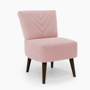 Butaca Etnic en color Rosa Palo con patas en acabado Wengué, vista 4