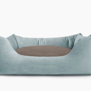 Cama para mascotas en color Agua con cojín Visón sin bordado