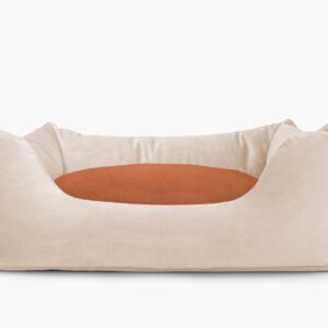 Cama para mascotas en color Beige con cojín Teja sin bordado