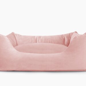 Cama para mascotas en color Rosa Palo con cojín Rosa Palo sin bordado
