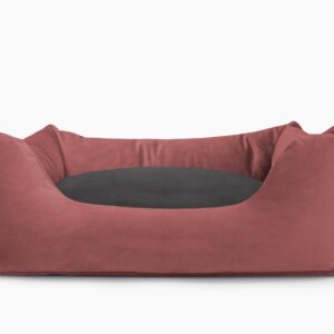 Cama para mascotas en color Vino con cojín Antracita sin bordado
