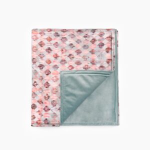 Plaids en color Rombos Rosa con reverso en color Agua